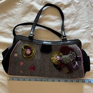 Herringbone Bag with Buttons